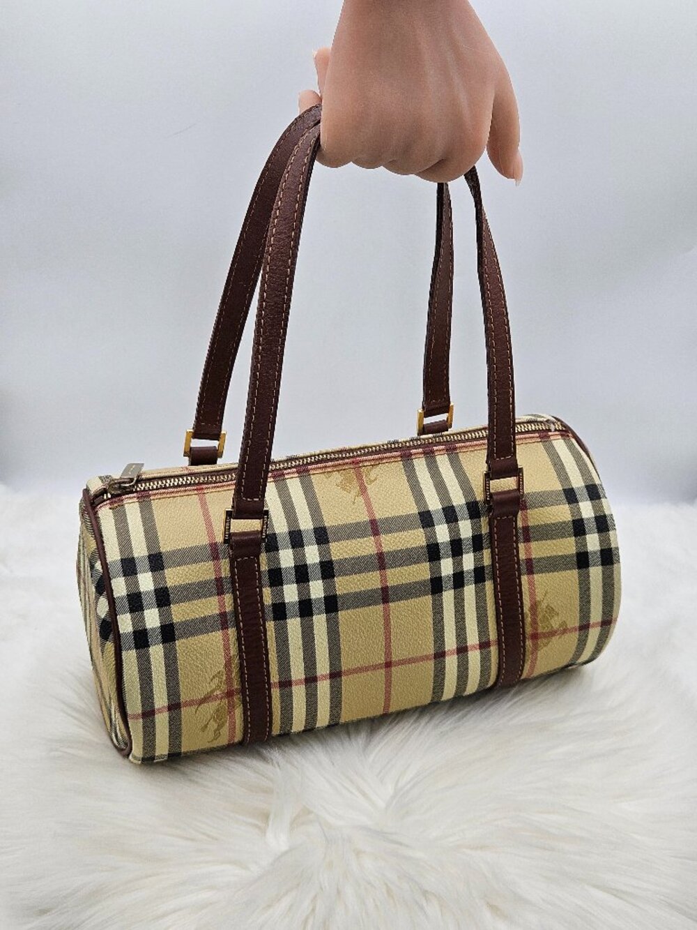 Burberry  Haymarket Papillon Satchel Bag